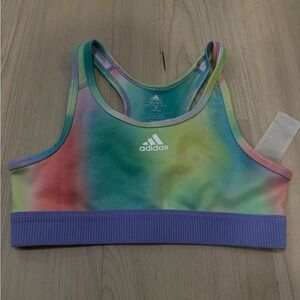 Adidas Rainbow Tie-Dye Girls Sports Bra M 10/12